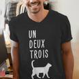 Un Deux Trois Cat Shirt French Teacher Men's V-Neck T-Shirt, funny gift