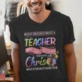 Never Underestimate A Teacher Does All Things Through Christ For Men Women Men's V-Neck T-Shirt, funny gift Never Underestimate A Teacher Does All Things Through Christ For Men Women Men's V-Neck T-Shirt, funny gift