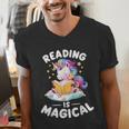 Unicorn Teacher Reading Is Magical Book Men's V-Neck T-Shirt, funny gift Unicorn Teacher Reading Is Magical Book Men's V-Neck T-Shirt, funny gift