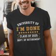 University Of I'm Done Teacher Retirement 2025 Men's V-Neck T-Shirt, funny gift
