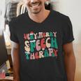 Verry Merry Speech Language Pathologist Teacher Christmas Men's V-Neck T-Shirt, funny gift