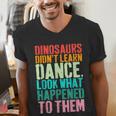 Vintage Dinosaurs Didn't Learn Dance Dance Teacher Men's V-Neck T-Shirt, funny gift Vintage Dinosaurs Didn't Learn Dance Dance Teacher Men's V-Neck T-Shirt, funny gift