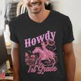 Vintage Howdy First Grade Cowgirl Teacher Western School Men's V-Neck T-Shirt, First Grade Teacher Shirts, funny gift Vintage Howdy First Grade Cowgirl Teacher Western School Men's V-Neck T-Shirt, First Grade Teacher Shirts, funny gift