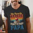 Vintage Retro My Favorite Teacher Calls Me Papa Father's Day Men's V-Neck T-Shirt, funny gift Vintage Retro My Favorite Teacher Calls Me Papa Father's Day Men's V-Neck T-Shirt, funny gift