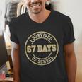 Vintage I Survived 67 Days Of School Teachers Students Men's V-Neck T-Shirt, funny gift Vintage I Survived 67 Days Of School Teachers Students Men's V-Neck T-Shirt, funny gift