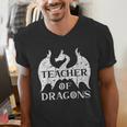 Vintage Teacher Of Dragons Quotes Teacher Student Men's V-Neck T-Shirt, funny gift