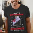 I Want A Hippopotenuse For Christmath Math Teacher Christmas Men's V-Neck T-Shirt, funny gift