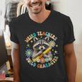 Weird Teachers Build Character Raccoon Colourful Floral Men's V-Neck T-Shirt, funny gift Weird Teachers Build Character Raccoon Colourful Floral Men's V-Neck T-Shirt, funny gift