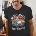 Weird Teachers Build Character Teacher Men's V-Neck T-Shirt, funny gift Weird Teachers Build Character Teacher Men's V-Neck T-Shirt, funny gift