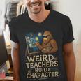 Weird Teachers Build Character Van Bigfoot Art Men's V-Neck T-Shirt, funny gift Weird Teachers Build Character Van Bigfoot Art Men's V-Neck T-Shirt, funny gift