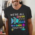 We'Re All Different But We Swim Together Elementary Teacher Men's V-Neck T-Shirt, funny gift We'Re All Different But We Swim Together Elementary Teacher Men's V-Neck T-Shirt, funny gift