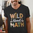 Wild About Math Cute Teacher Student Math Club Men's V-Neck T-Shirt, funny gift