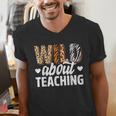 Wild About Teaching Teacher Teaching Back To School Men's V-Neck T-Shirt, funny gift Wild About Teaching Teacher Teaching Back To School Men's V-Neck T-Shirt, funny gift