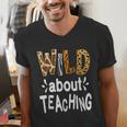 Wild About Teaching Teacher Student First Day Of School Men's V-Neck T-Shirt, funny gift Wild About Teaching Teacher Student First Day Of School Men's V-Neck T-Shirt, funny gift