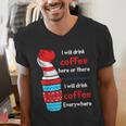 I Will Drink Coffee Here Or There Teacher Teaching Men's V-Neck T-Shirt, funny gift I Will Drink Coffee Here Or There Teacher Teaching Men's V-Neck T-Shirt, funny gift