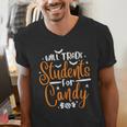 Will Trade Students For Candy Halloween Costume Teacher Men's V-Neck T-Shirt, funny gift Will Trade Students For Candy Halloween Costume Teacher Men's V-Neck T-Shirt, funny gift