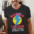 Wonder Teacher Costume Shirt Teacher Halloween Costume Tee Men's V-Neck T-Shirt, funny gift Wonder Teacher Costume Shirt Teacher Halloween Costume Tee Men's V-Neck T-Shirt, funny gift