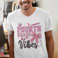 4th Fourth Grade Vibes Back To School Coquette Teacher Girl Men's V-Neck T-Shirt, 4th Grade Teacher Shirts, funny gift 4th Fourth Grade Vibes Back To School Coquette Teacher Girl Men's V-Neck T-Shirt, 4th Grade Teacher Shirts, funny gift