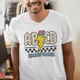 ABCD Highway To Spell Pencil Teacher & Student Font Me Men's V-Neck T-Shirt, funny gift ABCD Highway To Spell Pencil Teacher & Student Font Me Men's V-Neck T-Shirt, funny gift
