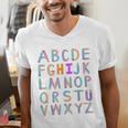 Back To School Kindergarten Alphabet ABC Teacher Women Kids Men's V-Neck T-Shirt, funny gift Back To School Kindergarten Alphabet ABC Teacher Women Kids Men's V-Neck T-Shirt, funny gift