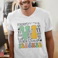 Braille Teacher Of The Visually Impaired Groovy VI Teacher Men's V-Neck T-Shirt, Groovy Teacher Shirts, funny gift