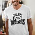 Bulldogs Teacher Student School Sports Fan Team Spirit Men's V-Neck T-Shirt, funny gift