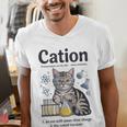 Cation Shirt Cat Science Chemistry Teacher Chemist Pun Men's V-Neck T-Shirt, Science Teacher Shirts, funny gift