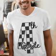 Checkered Fourth Grade Back To School Teachers Students Men's V-Neck T-Shirt, funny gift