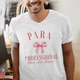 Coquette Bow Paraprofessional School Para Squad Teacher Aide Men's V-Neck T-Shirt, funny gift