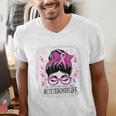 CTE Teacher In October We Wear Pink Breast Cancer Awareness Men's V-Neck T-Shirt, funny gift CTE Teacher In October We Wear Pink Breast Cancer Awareness Men's V-Neck T-Shirt, funny gift