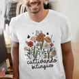 Cultivando Bilingues Dual Language Crew Bilingual Teacher Men Women Girls Kids Men's V-Neck T-Shirt, funny gift