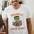 Cute Halloween Teacher Librarian Frankenstein Reading Books Men's V-Neck T-Shirt, funny gift Cute Halloween Teacher Librarian Frankenstein Reading Books Men's V-Neck T-Shirt, funny gift