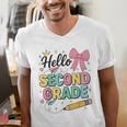 Cute Hello Second Grade Back To School Coquette Teacher Girl Men's V-Neck T-Shirt, funny gift Cute Hello Second Grade Back To School Coquette Teacher Girl Men's V-Neck T-Shirt, funny gift