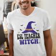 ESL Teacher Witch Halloween Matching Group Costume Men's V-Neck T-Shirt, Esl Teacher Shirts, funny gift ESL Teacher Witch Halloween Matching Group Costume Men's V-Neck T-Shirt, Esl Teacher Shirts, funny gift