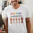 Everyone Is Welcome Here Idaho Teacher Men's V-Neck T-Shirt, funny gift