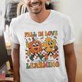 Fall In Love With Learning Thanksgiving Teacher Student Men's V-Neck T-Shirt, funny gift Fall In Love With Learning Thanksgiving Teacher Student Men's V-Neck T-Shirt, funny gift