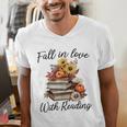 Fall In Love With Reading Book Autumn Teachers Pumpkins Men's V-Neck T-Shirt, funny gift Fall In Love With Reading Book Autumn Teachers Pumpkins Men's V-Neck T-Shirt, funny gift