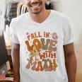Fall In Love With Science Math Teacher Fall Thanksgiving Men's V-Neck T-Shirt, Science Teacher Shirts, funny gift