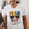 Field Day 2025 Let The Games Begin Kids Boys Girls Teachers Men's V-Neck T-Shirt, funny gift
