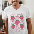 First Grade Is My Jam Strawberry First Grade Teacher Women Men's V-Neck T-Shirt, First Grade Teacher Shirts, funny gift First Grade Is My Jam Strawberry First Grade Teacher Women Men's V-Neck T-Shirt, First Grade Teacher Shirts, funny gift