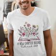 Floral Book a New Chapter Begins Retired Retirement Teacher Men's V-Neck T-Shirt, funny gift Floral Book a New Chapter Begins Retired Retirement Teacher Men's V-Neck T-Shirt, funny gift