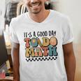 Good Day To Do Math Teacher Vintage Groovy Nerd Women Men Men's V-Neck T-Shirt, Groovy Teacher Shirts, funny gift