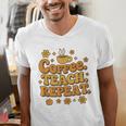 Groovy Coffee Teach Repeat Retro Teacher Men's V-Neck T-Shirt, Groovy Teacher Shirts, funny gift Groovy Coffee Teach Repeat Retro Teacher Men's V-Neck T-Shirt, Groovy Teacher Shirts, funny gift