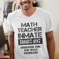 Halloween Math Teacher Prisoner Costume Men's V-Neck T-Shirt, funny gift Halloween Math Teacher Prisoner Costume Men's V-Neck T-Shirt, funny gift