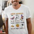 Halloween Reading Spooky Syllables Teacher Vintage Men's V-Neck T-Shirt, funny gift Halloween Reading Spooky Syllables Teacher Vintage Men's V-Neck T-Shirt, funny gift