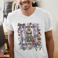 Halloween Skeleton Teacher I'Ll Just Wait Until It's Quiet Men's V-Neck T-Shirt, funny gift Halloween Skeleton Teacher I'Ll Just Wait Until It's Quiet Men's V-Neck T-Shirt, funny gift