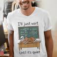 Halloween Teacher I'Ll Just Wait Until It's Quiet Men's V-Neck T-Shirt, funny gift
