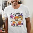 Halloween Teacher Smell a Tiny Human Ghost Spooky Season Men's V-Neck T-Shirt, funny gift