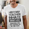 Halloween History Teacher Prisoner Costume Men's V-Neck T-Shirt, History Teacher Shirts, funny gift