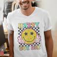 Happy Dot Day Hippie Flowers Smile Face Groovy Teacher Kids Men's V-Neck T-Shirt, Groovy Teacher Shirts, funny gift Happy Dot Day Hippie Flowers Smile Face Groovy Teacher Kids Men's V-Neck T-Shirt, Groovy Teacher Shirts, funny gift